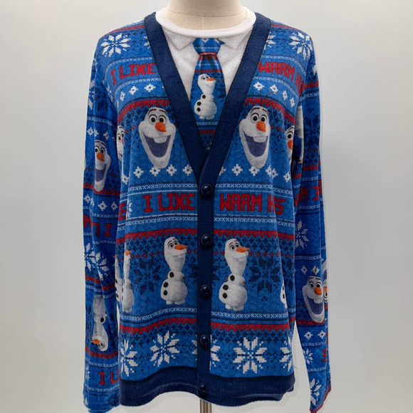 Disney Other - Disney Frozen Olaf Graphic Blue Long Sleeve Pajama Shirt- M